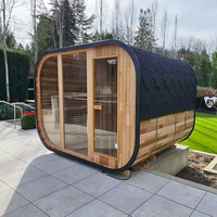 Sauna traditionnel haut de gamme en bois pour l'extérieur, sauna sec/humide avec poêle à bois