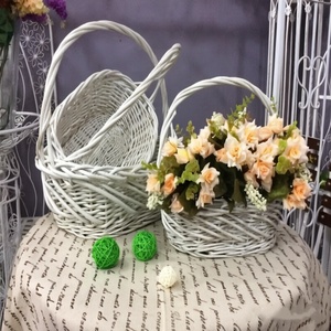 Ensemble de paniers gigognes en osier blanc tressé à la main, 3 tailles, en rotin, pour fleurs, cadeaux et rangement, pour <span class=keywords><strong>d</strong></span>écoration de mariage et de maison - Product Image 3