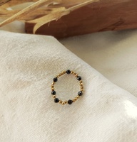 Mode Anti-ternissement 18K plaqué or en acier inoxydable pierre naturelle anneau étanche perles d'eau douce bijoux pour femmes mariages