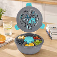 Boîte à lunch en plastique de qualité alimentaire sans BPA, grande capacité, à un seul niveau, avec couvercle, pour les enfants à l'école - Portable et compatible lave-vaisselle