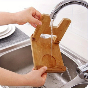Support pliable en bambou pour couvercles de casseroles, support de rangement pour couvercles et cuillères, étagère pour accessoires de cuisine - Product Image 3