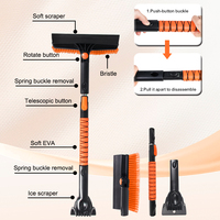 Brosse à neige extensible et grattoir à glace détachable, accessoire automobile d'hiver, brosse grattoir compacte et polyvalente