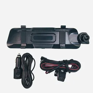 DVR para carro IPS de 9,66 polegadas com lente dupla 4K WIFI painel câmera espelho retrovisor caixa preta gravador de vídeo