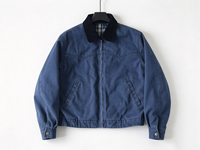 Veste de travail en jean pour homme avec col contrastant en velours côtelé, doublure à carreaux, fermeture éclair intégrale, broderie personnalisée sur la poitrine, manteau de travail vintage en toile OEM
