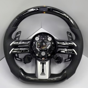 Volante de Fibra de Carbono con LED de Alta Calidad para <span class=keywords><strong>Mercedes</strong></span> Benz, con Empuñadura de Cuero, Personalización de 1 Pieza, Venta Directa de Fábrica - Product Image 3