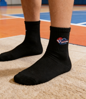 Chaussettes de sport tricotées sur mesure en gros, avec semelle coussinée, soutien de la voûte plantaire, évacuation de l'humidité, respirantes, pour jeunes, course et marche printanières