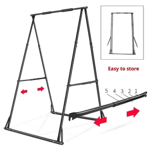 Portable Aerial Yoga Swing Rack Foldable Dip Stand Durable Steel Frame Adjustable <strong>Back</strong> <strong>Stretcher</strong> for Home Sensory Swing <strong>Therapy</strong> - Product Image 5