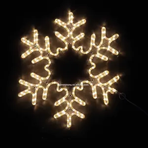 Lampu Sorot LED Natal, Besar Motif Luar Ruangan Tahan Air IP65 Tali Bingkai Baja 2D Motif Bunga Salju untuk Natal