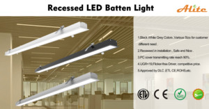 Luminaire LED encastré commercial Alite pour usage bureautique, en alliage d'aluminium, indice de protection IP44, dimmable, 25W-70W, bande LED, garantie 5 ans, 5000K - Product Image 3