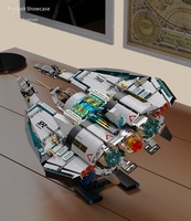 Modèle de croiseur interstellaire éducatif, fantastique et science-fictionnel, en blocs de construction ABS, jouet DIY pour enfants de 8 ans et plus