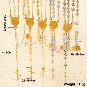 Collar <span class=keywords><strong>de</strong></span> Moda con Colgante <span class=keywords><strong>de</strong></span> Cruz Católica <span class=keywords><strong>de</strong></span> San Judas <span class=keywords><strong>de</strong></span> Acero Inoxidable y <span class=keywords><strong>Cadena</strong></span> <span class=keywords><strong>de</strong></span> Cuentas Tipo <span class=keywords><strong>Rosario</strong></span> Chapado en Oro <span class=keywords><strong>de</strong></span> 18k <span class=keywords><strong>para</strong></span> Mujer y <span class=keywords><strong>Hombre</strong></span> - Product Image 2