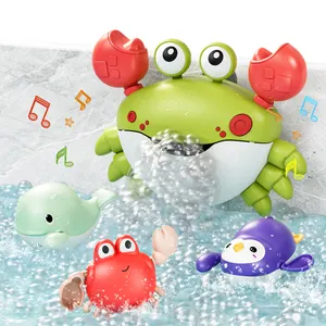 Tumama Kids Crab Bubble Machine Babyparty-Spielzeug mit 3 Stück Aufzieh-Bades pielzeug Set Bubble Maker Baby-Bades pielzeug