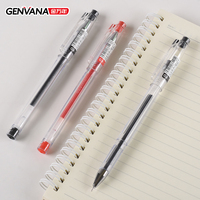 Stylos de papeterie GENVANA en gros d'usine, pointe fine 0,4 mm, corps transparent, écriture fluide, stylos gel pour fournitures scolaires et de bureau