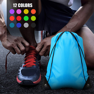 Promosi ransel tali tahan air 210d poliester olahraga Menggambar tali tas kustom dicetak tas serut poliester dengan logo - Product Image 6