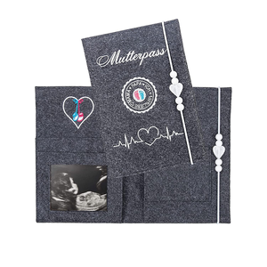Funda de Fieltro Bordada para Mutterpass, Porta Pasaportes de Maternidad con Múltiples Diseños, <span class=keywords><strong>Carpeta</strong></span> Personalizada para Documentos de Embarazo, Regalo para Baby Shower - Product Image 1