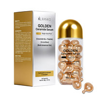 Capsules de sérum pour le visage en céramide doré personnalisées OEM, céramide NP, peptide, nourrissent, illuminent, renforcent la barrière cutanée, perles, produits de soin de la peau