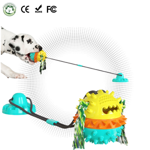 CE Sertifikalı İnteraktif Evcil Hayvan İp Topu Çekme Oyuncağı Mama Dağıtıcı Çiğneme Köpek Oyuncağı Diş Temizleme Vakumlu Oyuncak Köpekler İçin - Product Image 1