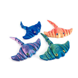 Figuras de Manta <span class=keywords><strong>Ray</strong></span> bonitas impresas en 3D creativas Modelos de actividad conjunta de animales de plástico para adornos - Product Image 1