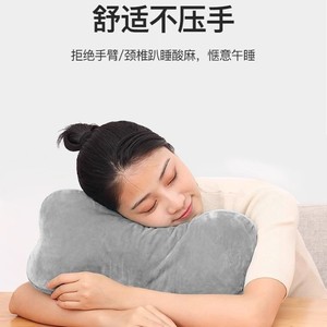 Lumbar Support <b>Cushion</b> Oblong Gray Polyester <b>Filling</b> Ergonomic For Office Chair And Prolonged Sitting - Product Image 5