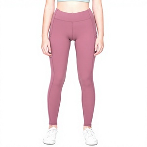 Pantalones Capri de Yoga Transpirables de Cintura Alta, Ajustados y Moldeadores, con Diseño Deportivo Liso de Poliéster y Spandex Cepillado, Novedad Transfronteriza - Product Image 1