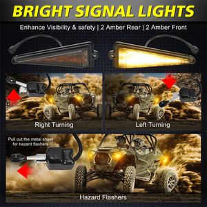 Kit de feux arrière et de clignotants latéraux UTV avec colonne de direction pour Polaris Ranger <span class=keywords><strong>Pioneer</strong></span> Can Am Commander - Product Image 2