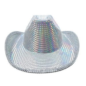 Ball Cross-Border Western <strong>Cowboy</strong> <strong>Hat</strong> Sequin Party Gathering Disco Exclusive Foreign Trade Top <strong>Hat</strong> Outdoor 100% Cotton Four - Product Image 2