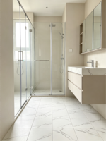 Carreaux de porcelaine céramique mats blancs effet marbre 400x400 pour murs de salle de bain et toilettes, carrelage français pour sols