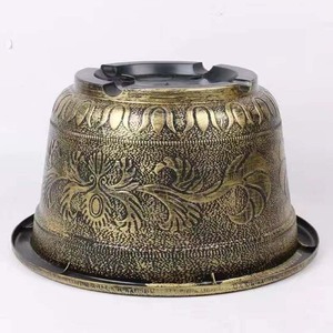 Aluminum-<b>Plastic</b> Imitation Copper Round Flower Pot Outdoor Garden <b>Planter</b> Traditional Style Injection Molding - Product Image 2