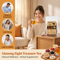 Sachets de thé aux huit trésors au ginseng, tisane naturelle, OEM, marque privée, fournisseur de tisanes traditionnelles chinoises