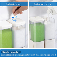 Distributeur de savon blanc mural pour la salle de bain à domicile, élégant et beau, en plastique, rechargeable, pour savon liquide pour les mains