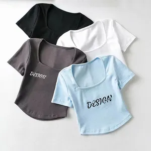Factory Direct Sale 2023 hot salt womens T-shirt 100% pure cotton young people sexy T-shirt for women