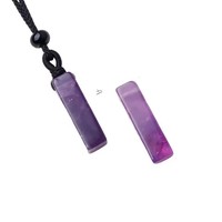 Kinchill Naturstein Amethyst Trendiger Bambus Rechteckiger 3D Halbedelstein DIY Anhänger Halskette Zubehör