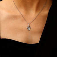 Collier pendentif en zircon électroplaqué pour femme, style Europe & Amérique, chaîne à maillons en cuivre, vente en gros transfrontalière