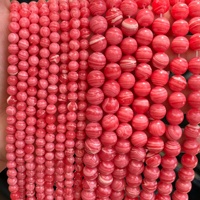 Perles de turquoise rouge veinée rondes pour bracelet DIY, accessoires de bijoux en vrac, vente en gros du fabricant, artisanat perlé fait main