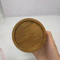 Klares Gerades Glas-Aufbewahrungsglas mit Holzdeckel Mehrzweck-Leerglasbehälter für Süßigkeiten Duftkerzen-Verpackung