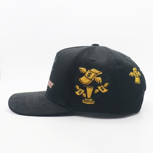 Casquette de baseball unisexe personnalisée à 5 panneaux avec logo brodé 3D en sergé, boucle en cuivre doré de haute qualité, toutes saisons - Product Image 3