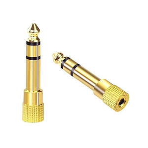 محول سماعات ستيريو كانتيل 6.35 مم ذكر إلى 3.5 مم أنثى، 6.35 مم للميكسر والمضخم والجيتار - Product Image 1