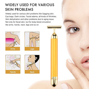 추천 개인 스킨 케어 제품 24K 골드 페이스 리프트 조각 마사지 도구 강화 전기 진동 페이셜 마사지 - Product Image 5