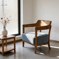 Fauteuil de salon en bois et tissu, chaise d'appoint en cuir pour la maison et le bureau