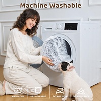 Lit pour chien et chat personnalisé, lavable, chaud, confortable, anti-anxiété, rond, moelleux, apaisant, en forme de donut, pour animaux de compagnie