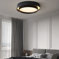 Plafonnier LED rond moderne pour la maison, le bureau, simple, bord biseauté irrégulier, base en aluminium
