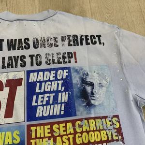 T-shirt Homme Vintage Oversize avec Strass, Qualité Supérieure, 100% Coton, Effet Vieilli, T-shirt de Créateur Lourd pour Homme - Product Image 6