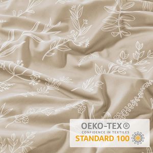Chic 100% coton 3 pièces housse de couette ensemble Beige blanc botanique ligne imprime à la mode doux pour <span class=keywords><strong>chambre</strong></span> décor moderne - Product Image 6