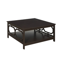 Table basse en verre noir, facile à assembler, vente en gros, Design personnalisé