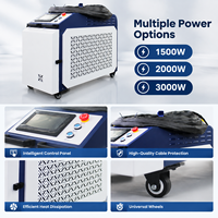 Machine de nettoyage au laser à fibre portative 1500W 2000W 3000W, refroidie par eau, nettoyeur laser continu pour l'élimination de la rouille, de la peinture et de l'huile
