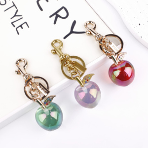Key Holder Apple Keychain Cute Fruit Bag Charms for Purse Wallet Handbags Keychain Accessories Women Christmas Birthday Gift