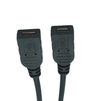 Kabel Data USB Mikro Perempuan Ke Perempuan 5Pin PVC Hitam Pabrikan Tiongkok