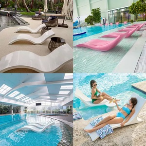 Chaise longue d'extérieur moderne en fibre de verre, résistante à l'eau, pour piscine, plage, jardin, hôtel, villa - Product Image 3