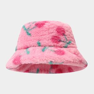 2025 nouveauté femmes mode impression motif <span class=keywords><strong>en</strong></span> peluche mignon seau chapeau hiver chaud décontracté fourrure pêcheur chapeau - Product Image 6
