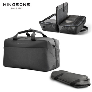 Kingsons Multifunctional Tote Bag Dark Gray Zipper Closure Business Travel Men's Handbag - Product Image 3